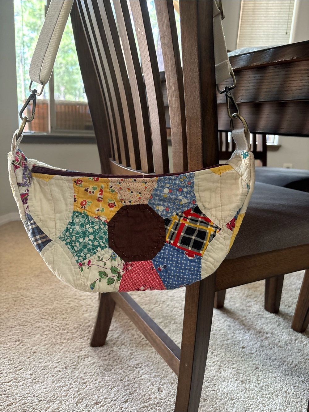 Handmade from Vintage Quilt Patchwork Crossbody/Bumbag cottage core - Picture 6 of 15